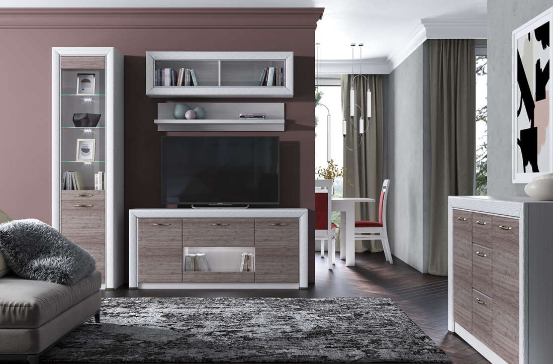 Фото Тумба RTV 1V2D1S Оливия (Olivia) от производителя Анрэкс в Керчи по цене 18 710 ₽