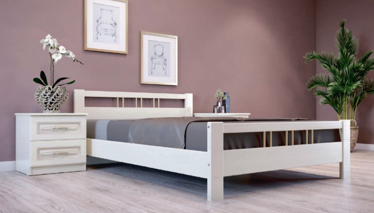 Фото Кровать двуспальная Вероника-3 (СМ 140х200) без основания с универсальными царгами от производителя Браво-мебель в Керчи по цене 13 070 ₽