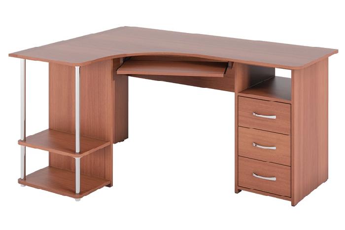 Стол компьютерный С-237 (лдсп, лдсп-яблоня локарно,  яблоня локарно, яблоня локарно (Компасс) )