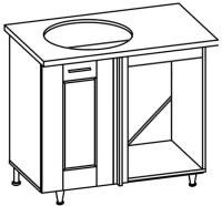 Кухня Селена К-78 стол-мойка угловая 1000 левая (текстиль, карпатская ель,(Глория (Ставрополь Мебель))) в Керчи от производителя 