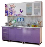 Кухня Люкс Ирис (2,0) (серый, фотопечать-фиолетовый глянец,(БТС)) в Керчи от производителя 