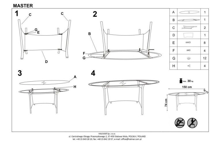 Фото Стол обеденный Halmar Master от производителя Halmar  в Керчи по цене 23 260 ₽
