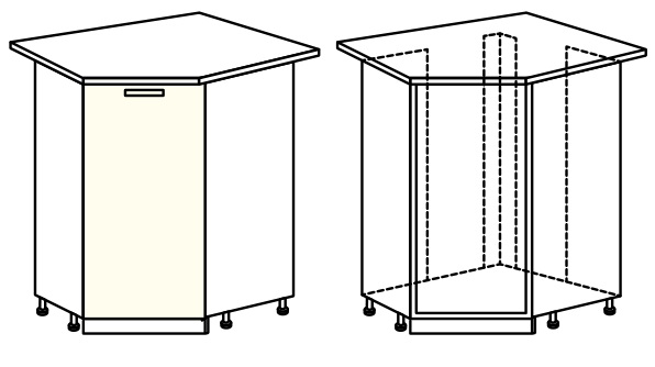 Фото Кухня Диана-4 (ЛДСП) шкаф-стол 860 (ШНУ-1) от производителя Фант-мебель в Керчи по цене 2 960 ₽