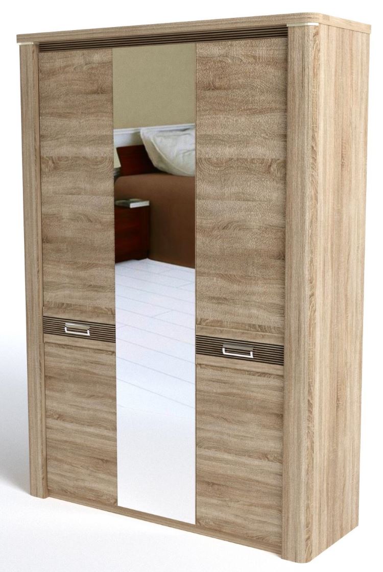 Фото Шкаф Магнолия (160) трехдверный от производителя СБК в Керчи по цене 36&nbsp;070 ₽