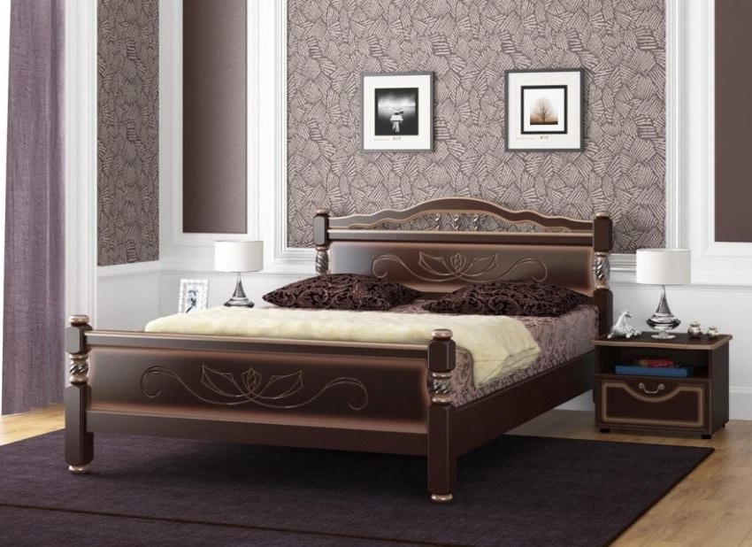 Фото Кровать двуспальная Карина-5 (СМ 160х200) без основания с универсальными царгами от производителя Браво-мебель в Керчи по цене 18 470 ₽