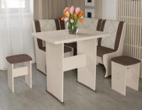 Кухонный уголок-комплект Челси мини (дуб белфорт, кожзам лен коричневый-лен бежевый (ТриЯ) ) в Керчи от производителя 