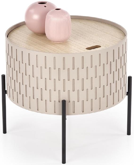 Стол журнальный Halmar Sintra (металл окрашенный, мдф-дерево-светло-фиолетовый матовый,  черный (Halmar ) ) Стол журнальный Halmar Sintra (металл окрашенный, мдф-дерево-светло-фиолетовый матовый,  черный (Halmar ) )