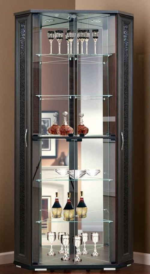 Фото Витрина-2 шкаф мцн угловой мдф-кожзам от производителя Марибель в Керчи по цене 35 290 ₽