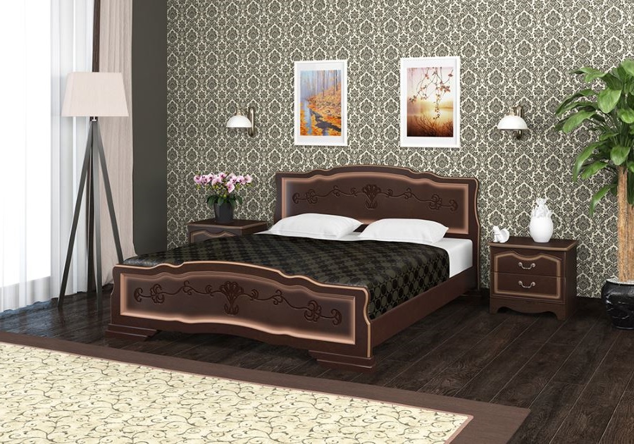 Фото Кровать двуспальная Карина-6 (СМ 160х200) без основания с универсальными царгами от производителя Браво-мебель в Керчи по цене 18 130 ₽