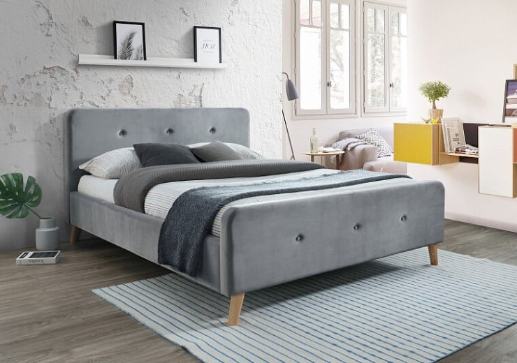 Фото Кровать двуспальная Signal Malmo Velvet (СМ 160х200) c ортопедическим основанием от производителя Signal в Керчи по цене 66 980 ₽