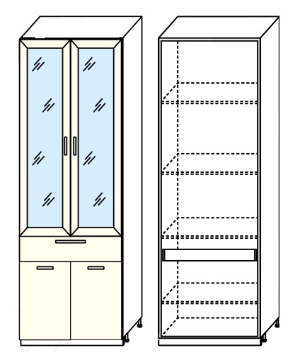 Фото Кухня Диана-4 (ЛДСП) шкаф 800 (ШП-2) от производителя Фант-мебель в Керчи по цене 11 530 ₽