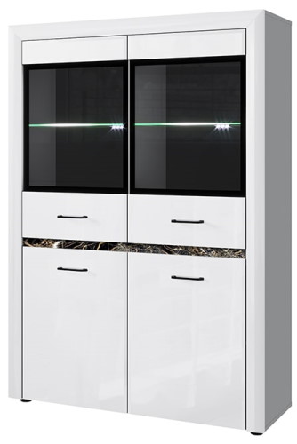 Фото Шкаф с витриной 2V2D ВайтБлек (WhitBlack) от производителя Анрэкс в Керчи по цене 33 870 ₽
