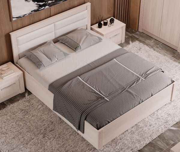 Фото Кровать двуспальная Монако КР-16 (СМ 160х200) с основанием (Мебелони) от производителя Мебелони в Керчи по цене 11 850 ₽