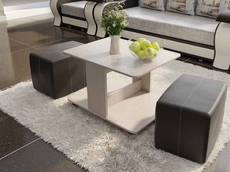 Фото Стол журнальный Капри с пуфиками от производителя ТриЯ в Керчи по цене 9&nbsp;160 ₽