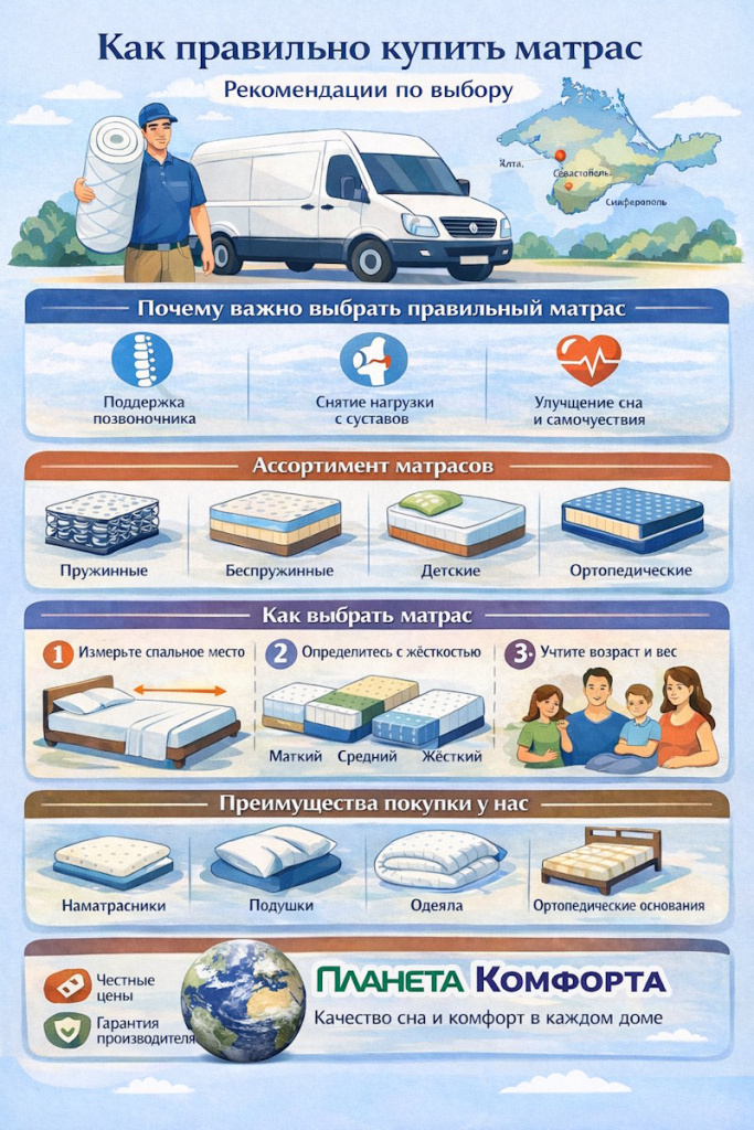 Как купить матрас в интернет магазине Планета Комфорта Керчь
